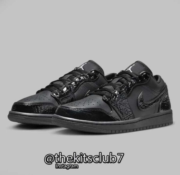 אייר ג'ורדן 1 AJ1 LOW BLACK PATENT. מידות 40-46. משלוח חינם