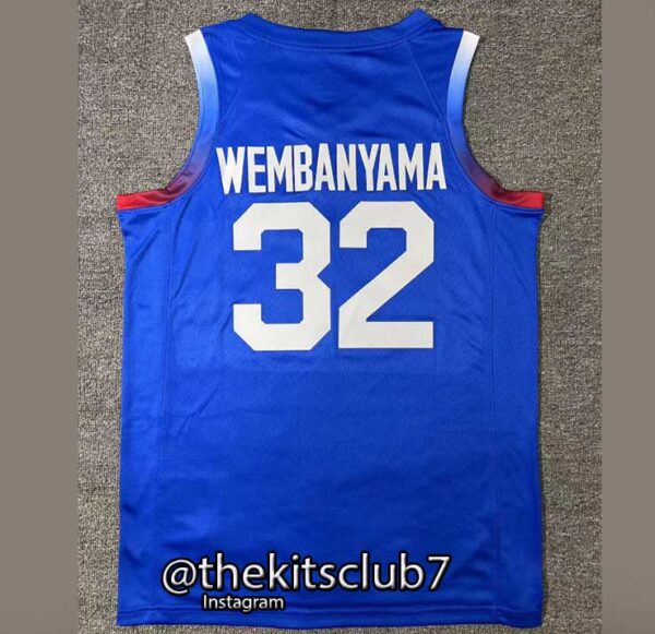 ⁦גופיית כדורסל נבחרת צרפת וומבניאמה 2024 FRANCE WEMBANYAMA. משלוח חינם⁩ – תמונה ⁦2⁩