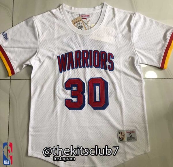 חולצת כדורסל אן.בי.איי סטף קארי גולדן סטייט Mitchell & Ness Warriors classic shirt Curry . משלוח חינם