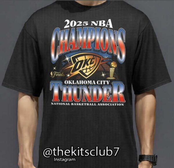 חולצת אליפות טי שירט אוקלהומה  2025 NBA T-SHIRT OKC CHAMPIONS. משלוח חינם