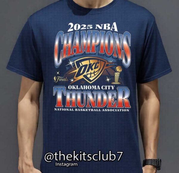 חולצת אליפות טי שירט אוקלהומה  2025 NBA T-SHIRT OKC CHAMPIONS. משלוח חינם