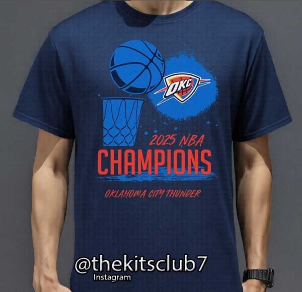 חולצת אליפות טי שירט אוקלהומה  2025 NBA T-SHIRT OKC CHAMPIONS. משלוח חינם
