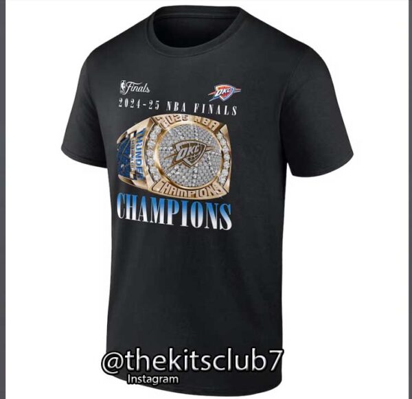 חולצת אליפות טי שירט אוקלהומה  2025 NBA T-SHIRT OKC CHAMPIONS. משלוח חינם